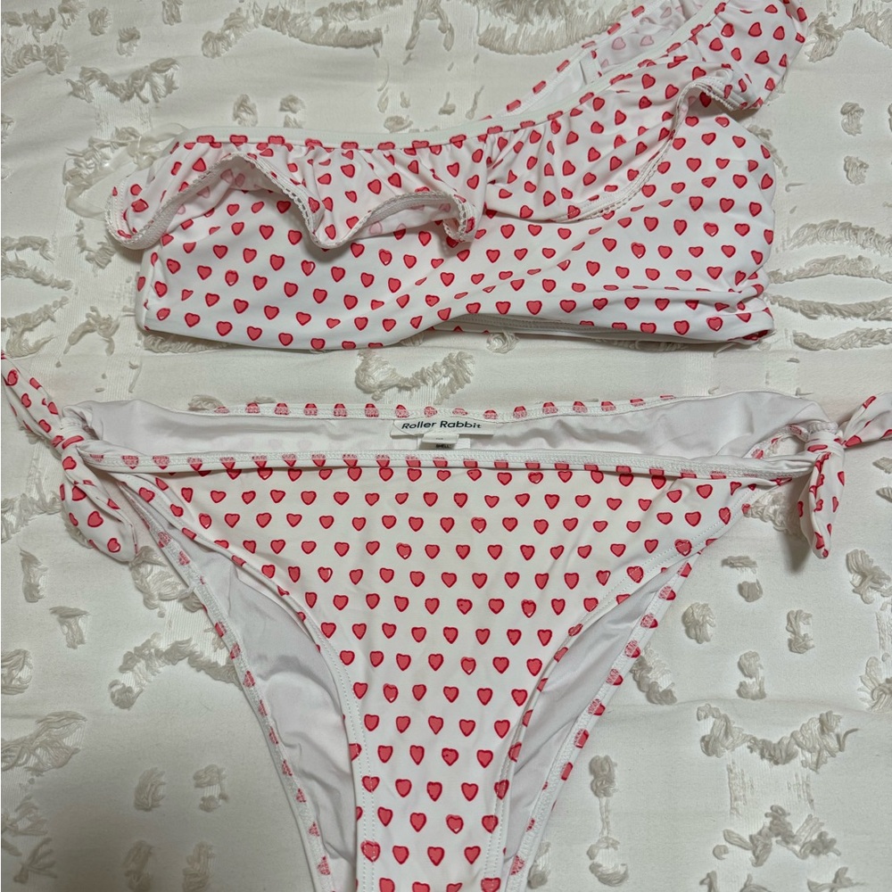 Roller Rabbit White and Red Heart Bikini